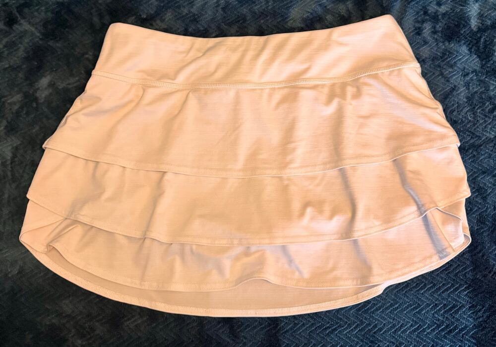 Athleta Women's White Tiered Athletic Skort Size L Pocket Tennis
